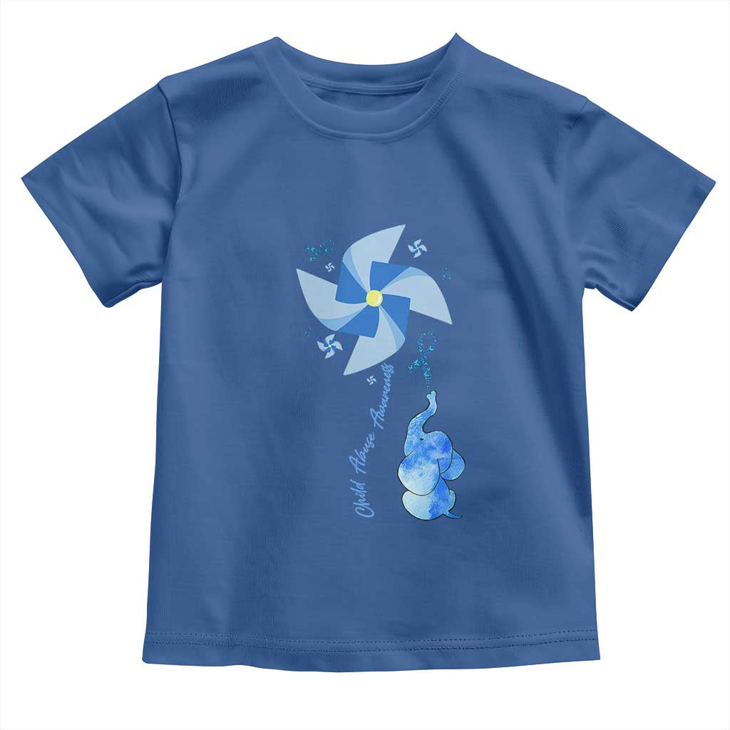 Child Abuse Prevention Awareness Toddler T Shirt Pinwheel Elephant TS11 Royal Blue Print Your Wear