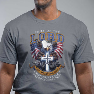 Christian Soldier T Shirt Army Of The Lord Thou Therefore Endure Hardness As A Good Soldier TS11 Charcoal Print Your Wear