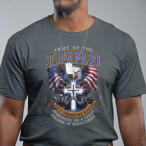 Christian Soldier T Shirt Army Of The Lord Thou Therefore Endure Hardness As A Good Soldier TS11 Dark Heather Print Your Wear