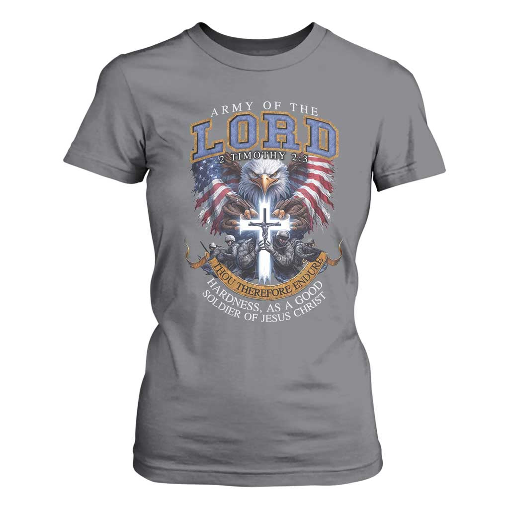 Christian Soldier T Shirt For Women Army Of The Lord Thou Therefore Endure Hardness As A Good Soldier TS11 Charcoal Print Your Wear