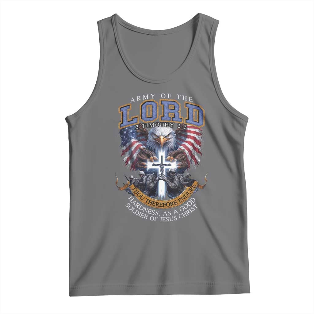 Christian Soldier Tank Top Army Of The Lord Thou Therefore Endure Hardness As A Good Soldier TS11 Black Heather Print Your Wear