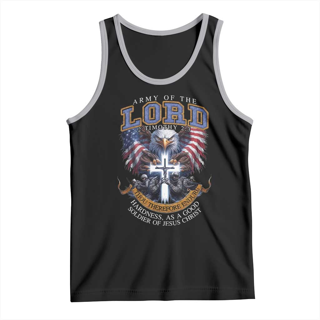 Christian Soldier Tank Top Army Of The Lord Thou Therefore Endure Hardness As A Good Soldier TS11 Black Athletic Heather Print Your Wear