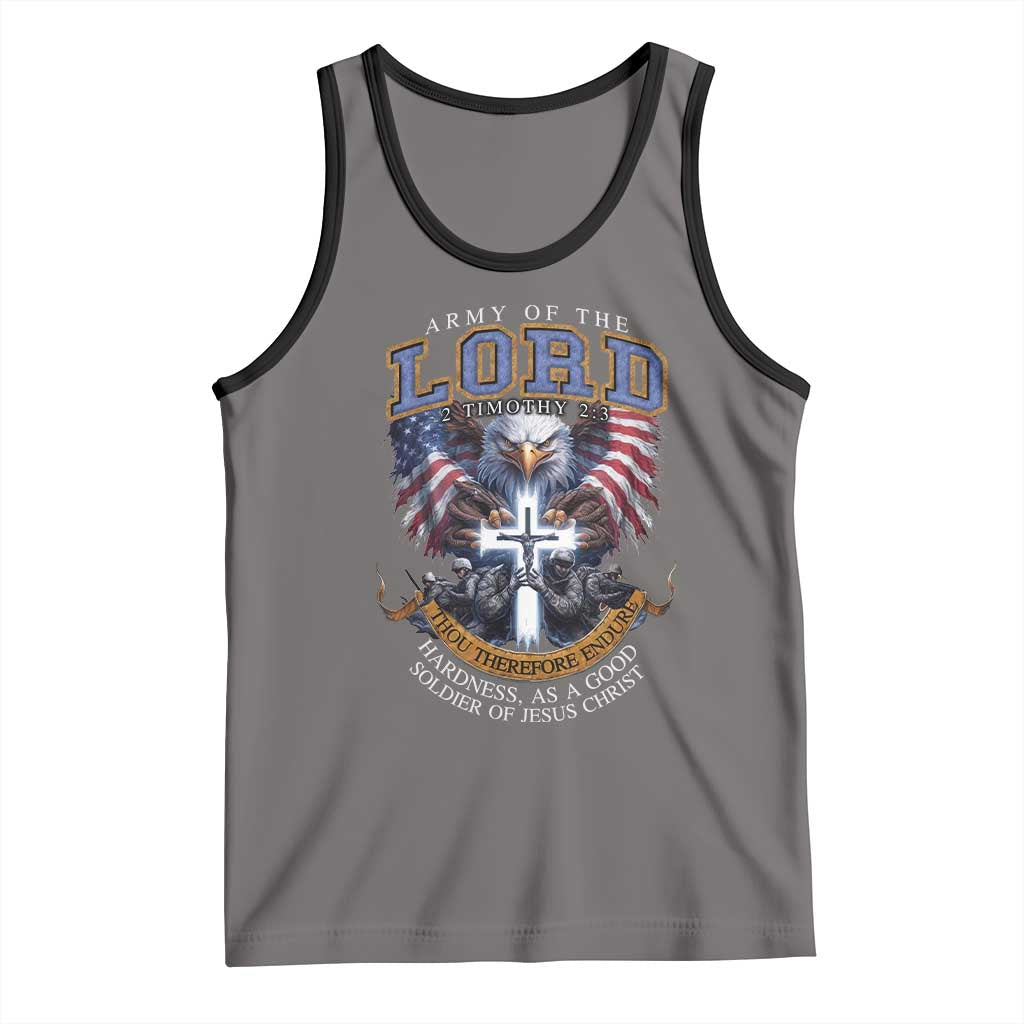 Christian Soldier Tank Top Army Of The Lord Thou Therefore Endure Hardness As A Good Soldier TS11 Deep Heather Black Print Your Wear