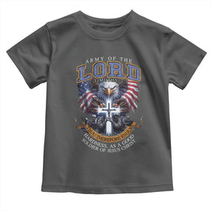 Christian Soldier Toddler T Shirt Army Of The Lord Thou Therefore Endure Hardness As A Good Soldier TS11 Dark Heather Print Your Wear