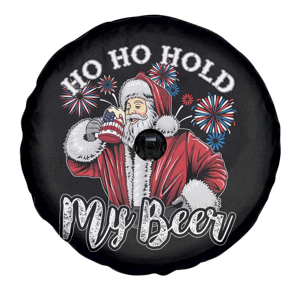 Christmas In July Spare Tire Cover Ho Ho Hold My Beer Summer Santa USA Flag 4th Of July TS11 Print Your Wear