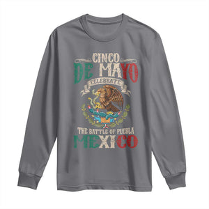 Cinco De Mayo Celebrate The Battle Of Puebla Mexico Long Sleeve Shirt Vintage Mexican Flag TS11 Charcoal Print Your Wear