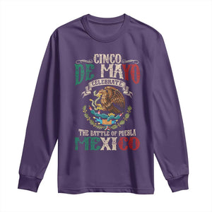 Cinco De Mayo Celebrate The Battle Of Puebla Mexico Long Sleeve Shirt Vintage Mexican Flag TS11 Purple Print Your Wear