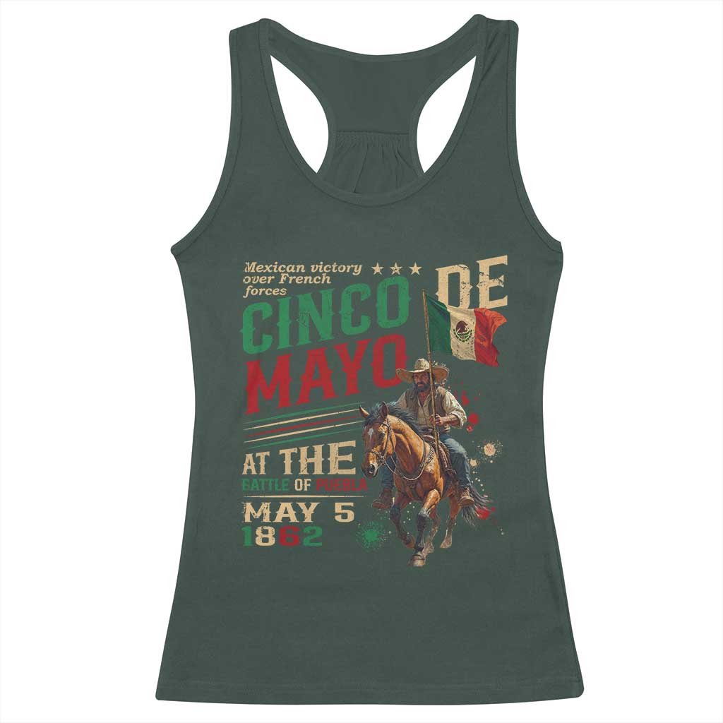 Cinco De Mayo Celebrate The Battle Of Puebla Mexico Racerback Tank Top TS11 Dark Forest Green Print Your Wear