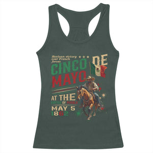 Cinco De Mayo Celebrate The Battle Of Puebla Mexico Racerback Tank Top TS11 Dark Forest Green Print Your Wear