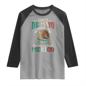 Cinco De Mayo Celebrate The Battle Of Puebla Mexico Raglan Shirt Vintage Mexican Flag TS11 Sport Gray Black Print Your Wear