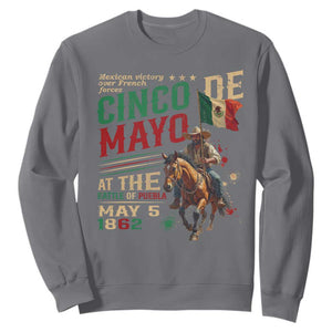 Cinco De Mayo Celebrate The Battle Of Puebla Mexico Sweatshirt TS11 Charcoal Print Your Wear