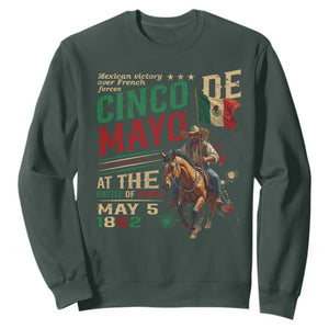 Cinco De Mayo Celebrate The Battle Of Puebla Mexico Sweatshirt TS11 Dark Forest Green Print Your Wear