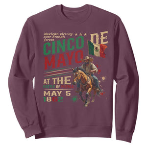 Cinco De Mayo Celebrate The Battle Of Puebla Mexico Sweatshirt TS11 Maroon Print Your Wear