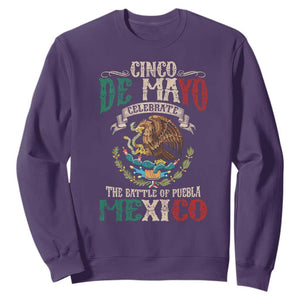 Cinco De Mayo Celebrate The Battle Of Puebla Mexico Sweatshirt Vintage Mexican Flag TS11 Purple Print Your Wear