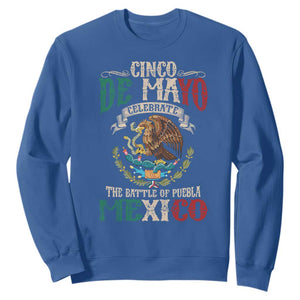 Cinco De Mayo Celebrate The Battle Of Puebla Mexico Sweatshirt Vintage Mexican Flag TS11 Royal Blue Print Your Wear