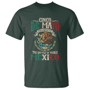 Cinco De Mayo Celebrate The Battle Of Puebla Mexico T Shirt Vintage Mexican Flag TS11 Dark Forest Green Print Your Wear