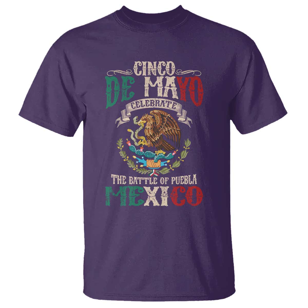Cinco De Mayo Celebrate The Battle Of Puebla Mexico T Shirt Vintage Mexican Flag TS11 Purple Print Your Wear