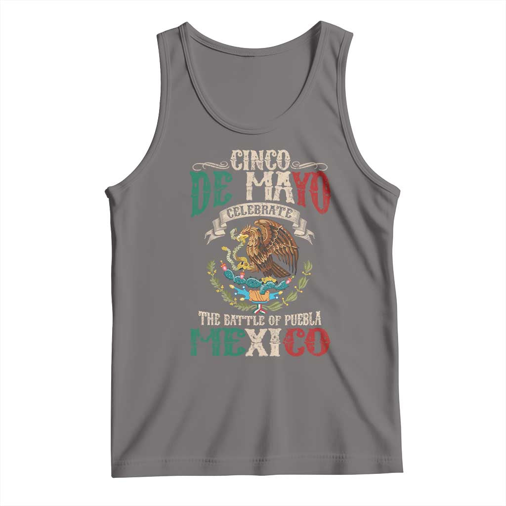 Cinco De Mayo Celebrate The Battle Of Puebla Mexico Tank Top Vintage Mexican Flag TS11 Deep Heather Print Your Wear