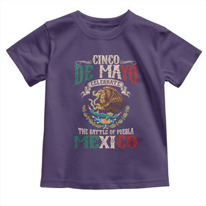 Cinco De Mayo Celebrate The Battle Of Puebla Mexico Toddler T Shirt Vintage Mexican Flag TS11 Purple Print Your Wear