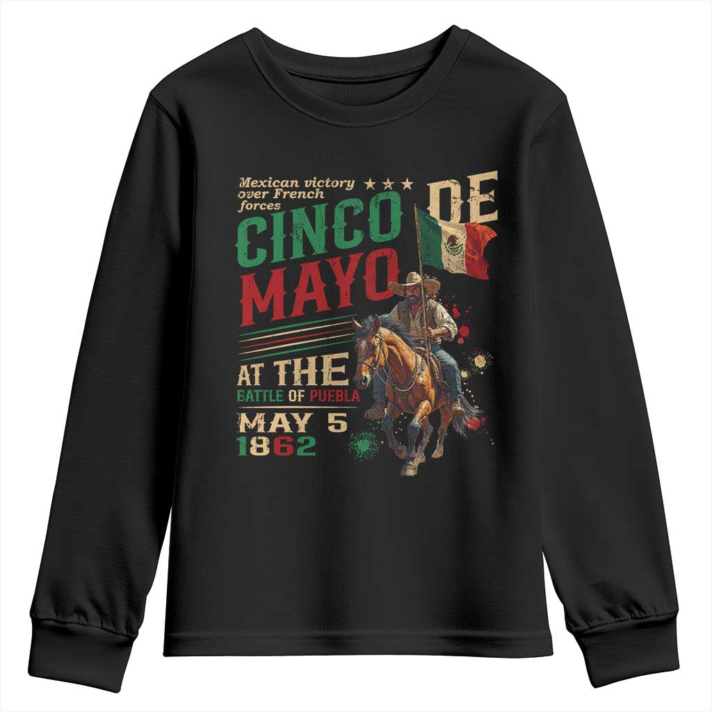 Cinco De Mayo Celebrate The Battle Of Puebla Mexico Youth Sweatshirt TS11 Black Print Your Wear