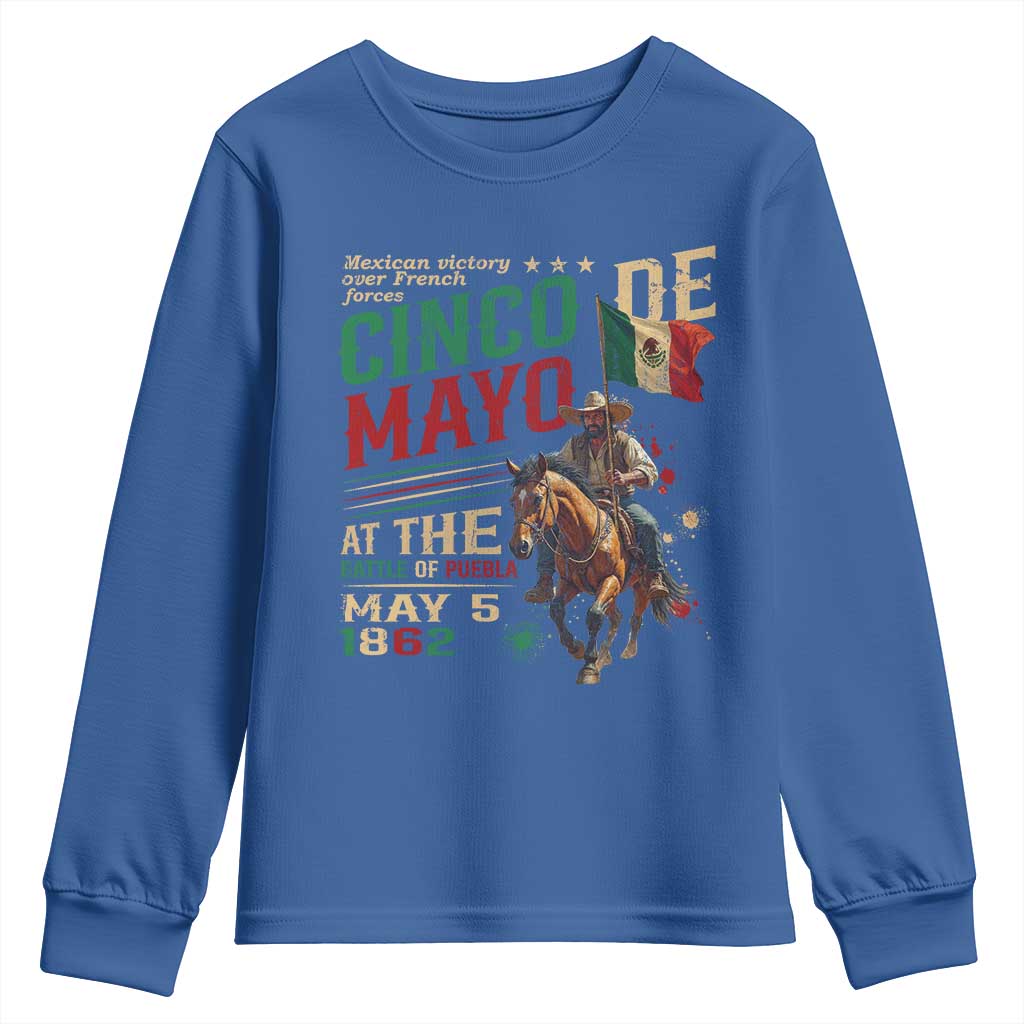 Cinco De Mayo Celebrate The Battle Of Puebla Mexico Youth Sweatshirt TS11 Royal Blue Print Your Wear