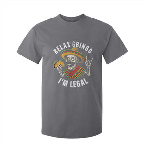 Cinco De Mayo Skeleton T Shirt For Kid Relax Gringo I'm Legal Poncho TS02 Charcoal Print Your Wear
