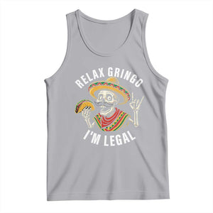 Cinco De Mayo Skeleton Tank Top Relax Gringo I'm Legal Poncho TS02 Athletic Heather Print Your Wear