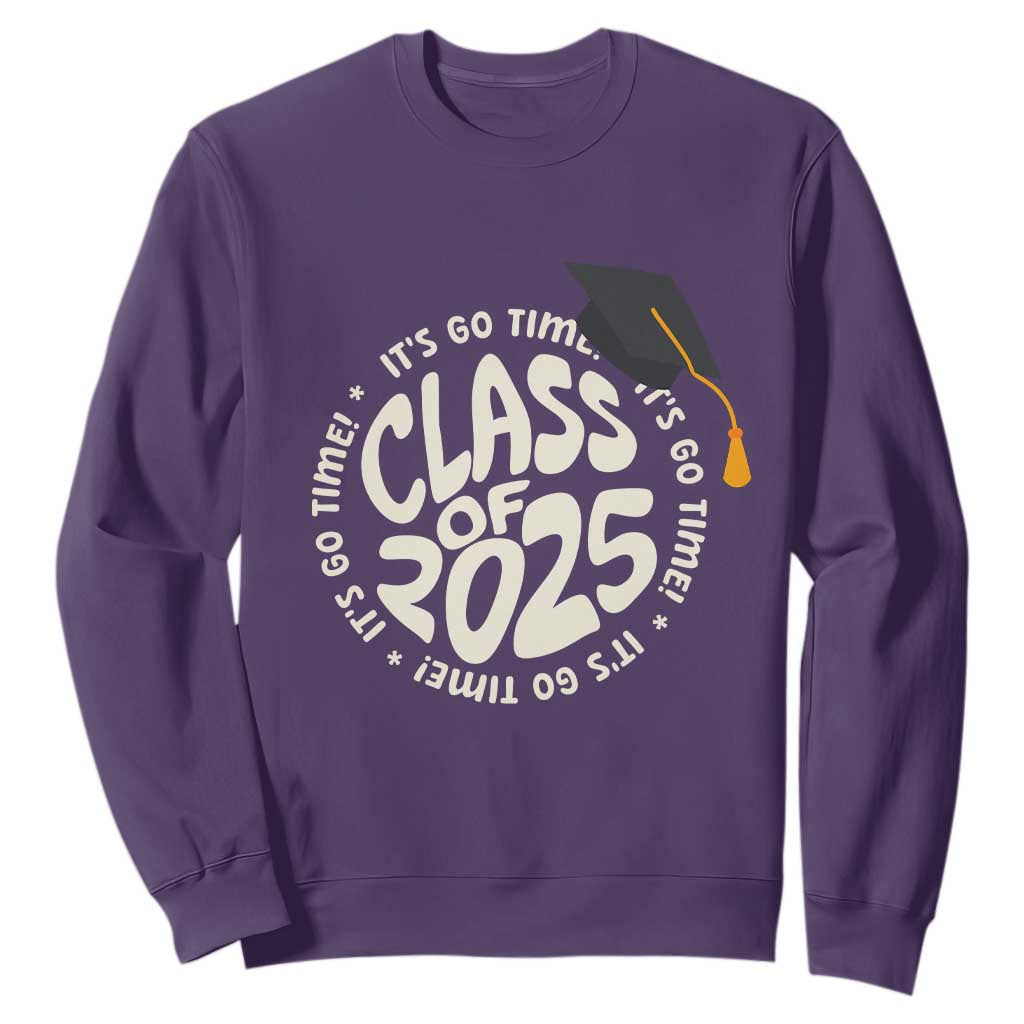 Class Of 2025 It's Go Time Sweatshirt Graduation Seniors 2025 TS11 Purple Print Your Wear