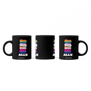 Colorful LGBTQ+ Ally Frogs Stack Coffee Mug Kawaii Gay Pride Support TS02 Print Your Wear