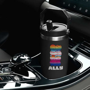 Colorful LGBTQ+ Ally Frogs Stack Flip Straw Tumbler Kawaii Gay Pride Support TS02 Print Your Wear