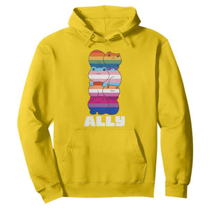 Colorful LGBTQ+ Ally Frogs Stack Hoodie Kawaii Gay Pride Support TS02 Daisy Print Your Wear