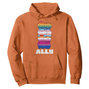 Colorful LGBTQ+ Ally Frogs Stack Hoodie Kawaii Gay Pride Support TS02 Orange Print Your Wear