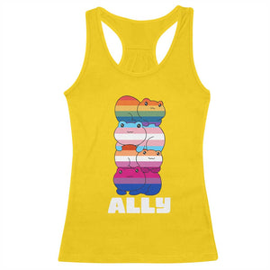 Colorful LGBTQ+ Ally Frogs Stack Racerback Tank Top Kawaii Gay Pride Support TS02 Daisy Print Your Wear