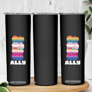 Colorful LGBTQ+ Ally Frogs Stack Skinny Tumbler Kawaii Gay Pride Support TS02 Print Your Wear