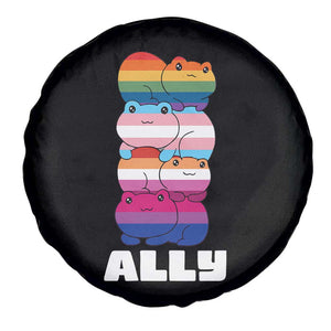 Colorful LGBTQ+ Ally Frogs Stack Spare Tire Cover Kawaii Gay Pride Support TS02 Print Your Wear