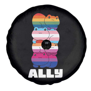 Colorful LGBTQ+ Ally Frogs Stack Spare Tire Cover Kawaii Gay Pride Support TS02 Print Your Wear