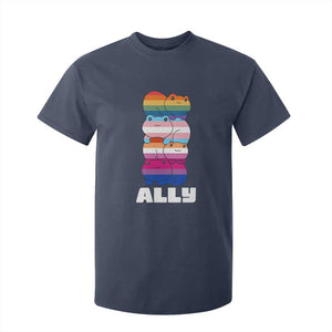 Colorful LGBTQ+ Ally Frogs Stack T Shirt For Kid Kawaii Gay Pride Support TS02 Navy Print Your Wear