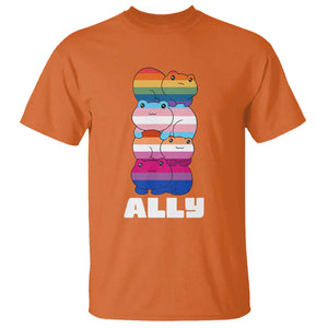Colorful LGBTQ+ Ally Frogs Stack T Shirt Kawaii Gay Pride Support TS02 Orange Print Your Wear