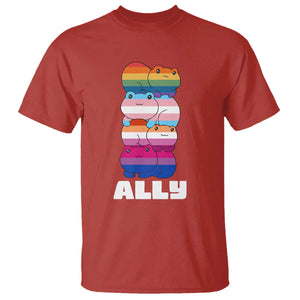 Colorful LGBTQ+ Ally Frogs Stack T Shirt Kawaii Gay Pride Support TS02 Red Print Your Wear