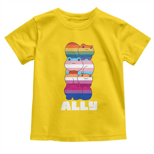 Colorful LGBTQ+ Ally Frogs Stack Toddler T Shirt Kawaii Gay Pride Support TS02 Daisy Print Your Wear