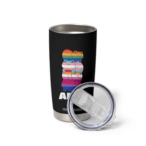 Colorful LGBTQ+ Ally Frogs Stack Tumbler Cup Kawaii Gay Pride Support TS02 Print Your Wear