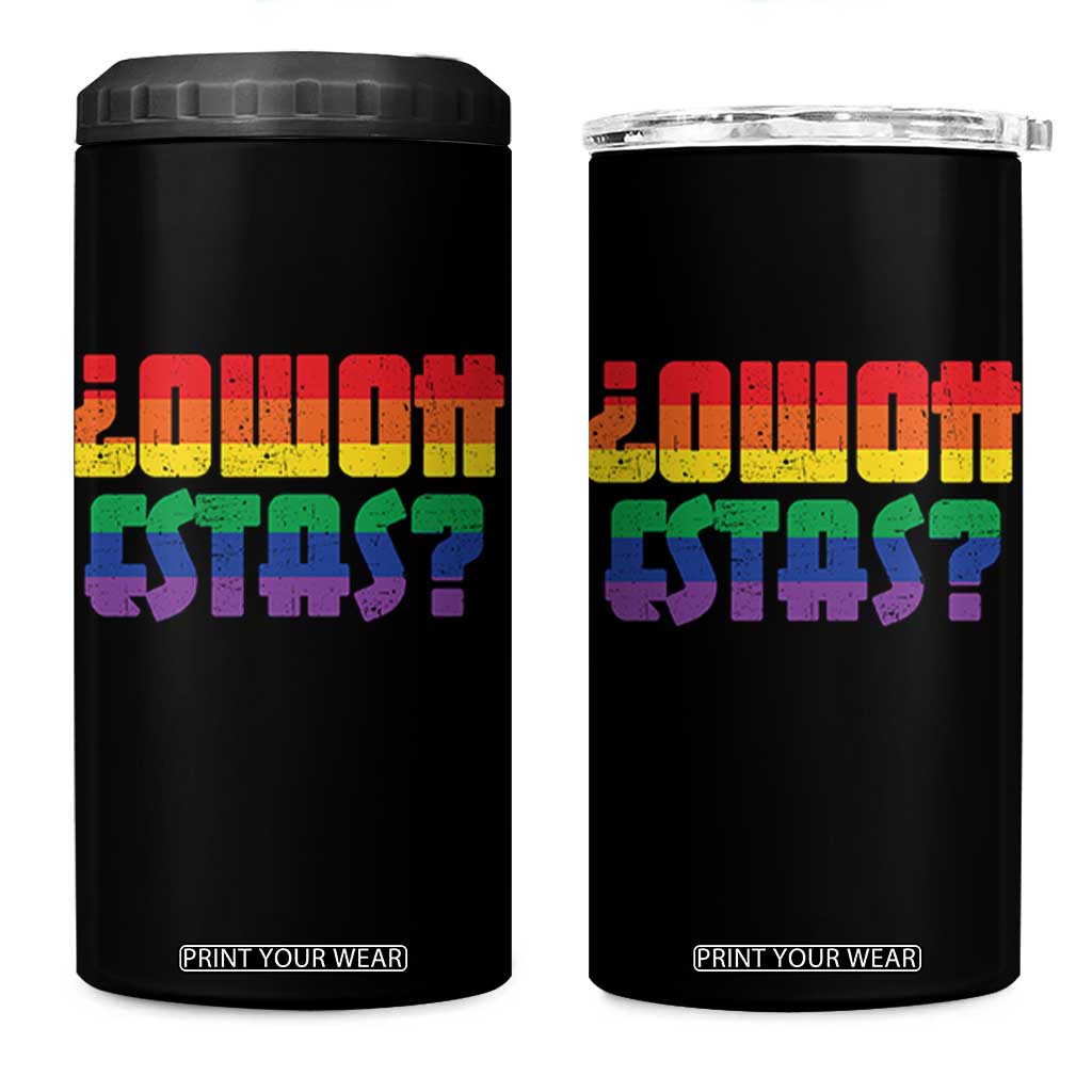 Como Estas 4 in 1 Can Cooler Tumbler Funny Spanish LGBT Pride Latinx Retro Queer Inclusive Gift TS10 One Size: 16 oz Black Print Your Wear