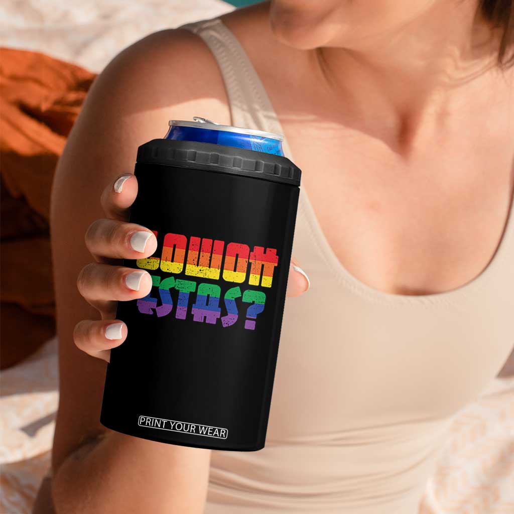Como Estas 4 in 1 Can Cooler Tumbler Funny Spanish LGBT Pride Latinx Retro Queer Inclusive Gift TS10 Print Your Wear