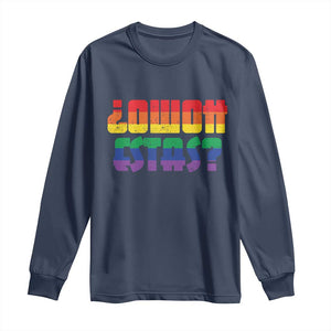 Como Estas Long Sleeve Shirt Funny Spanish LGBT Pride Latinx Retro Queer Inclusive Gift TS10 Navy Print Your Wear