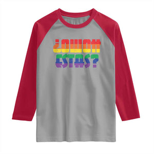 Como Estas Raglan Shirt Funny Spanish LGBT Pride Latinx Retro Queer Inclusive Gift TS10 Sport Gray Red Print Your Wear
