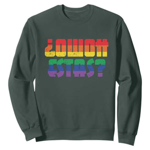 Como Estas Sweatshirt Funny Spanish LGBT Pride Latinx Retro Queer Inclusive Gift TS10 Dark Forest Green Print Your Wear