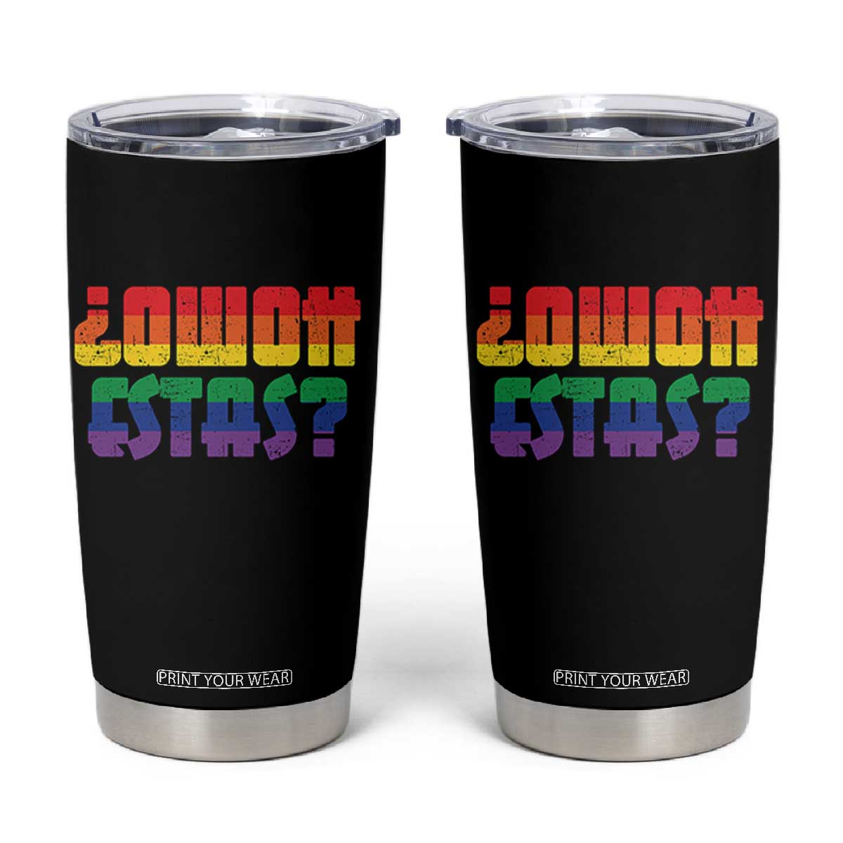 Como Estas Tumbler Cup Funny Spanish LGBT Pride Latinx Retro Queer Inclusive Gift TS10 Black Print Your Wear