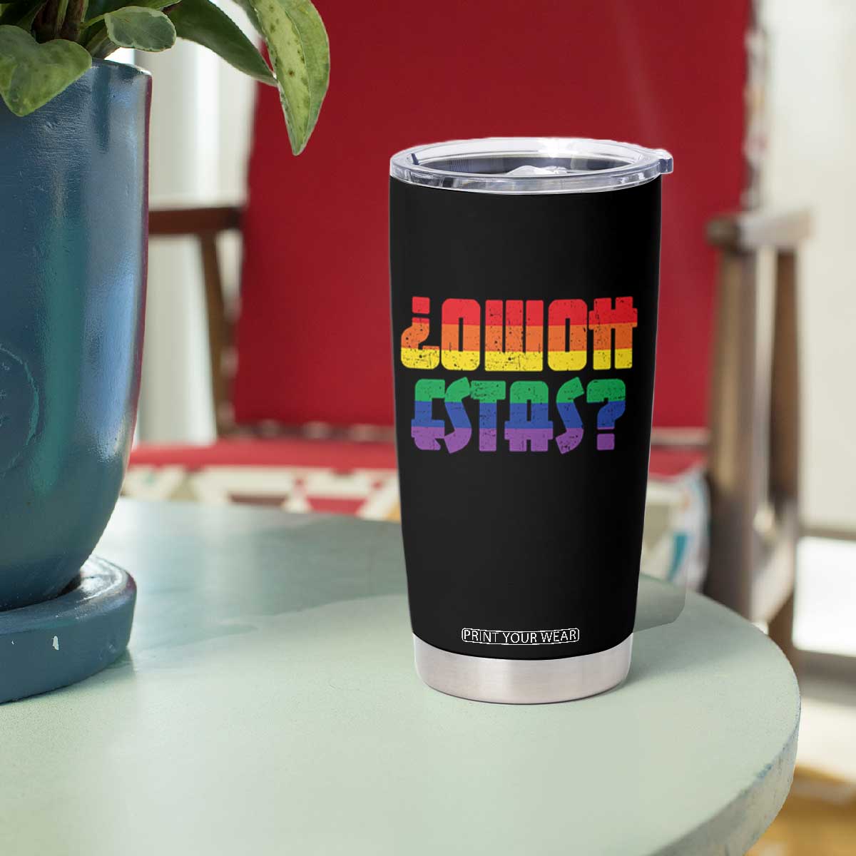 Como Estas Tumbler Cup Funny Spanish LGBT Pride Latinx Retro Queer Inclusive Gift TS10 Print Your Wear