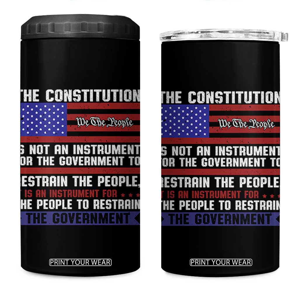 Constitution Liberty American Patriotic 4 in 1 Can Cooler Tumbler We The People US Flag TS02 One Size: 16 oz Black Print Your Wear