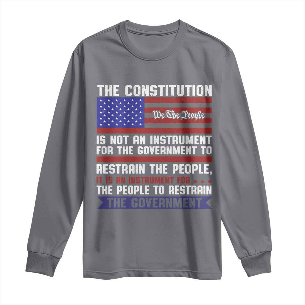 Constitution Liberty American Patriotic Long Sleeve Shirt We The People US Flag TS02 Charcoal Print Your Wear
